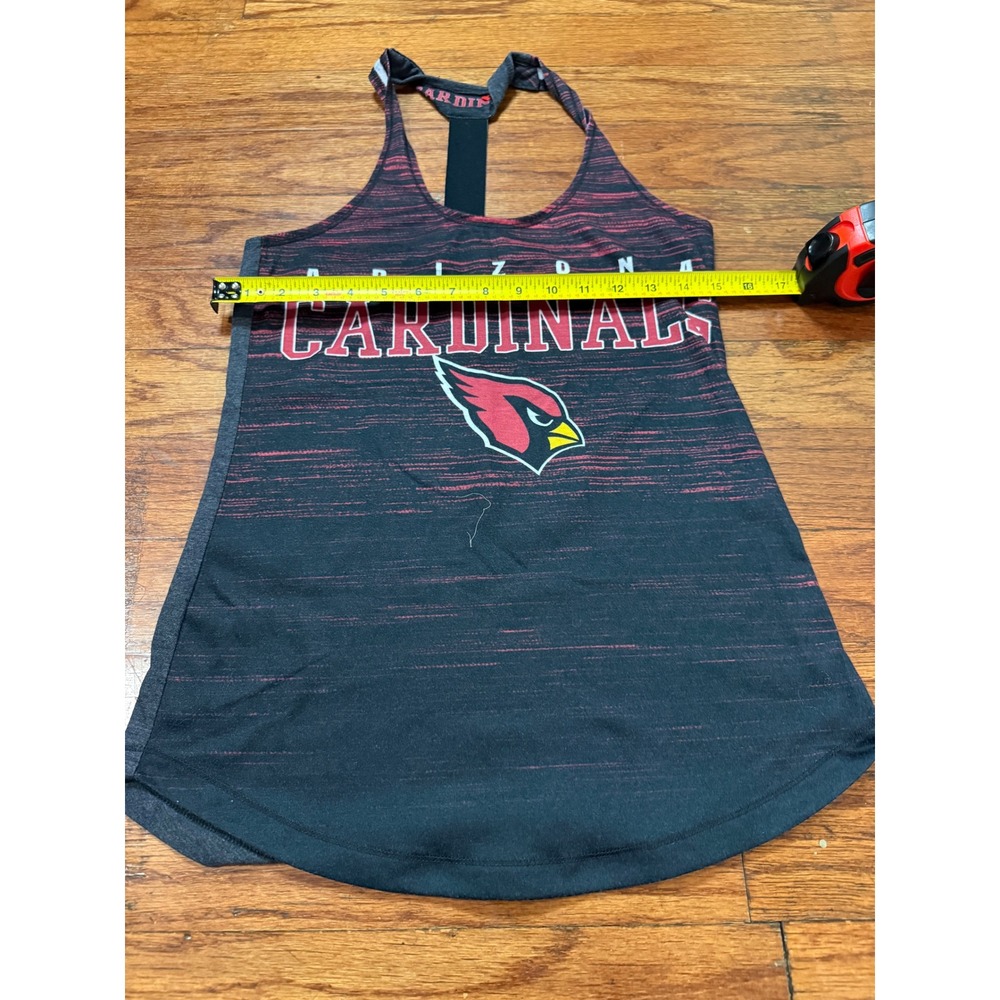 Arizona Cardinals NFL Womens Racerback Tank Top Space Dye Black Red Large Logo